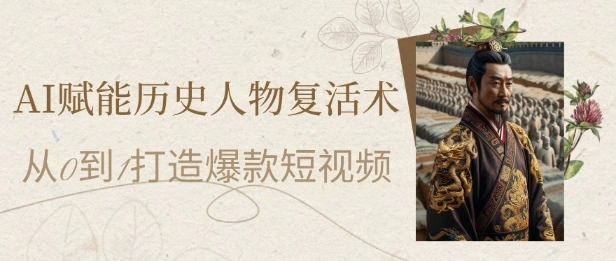 AI赋能历史人物复活术：从0到1打造爆款短视频，7天涨粉10W，小白也能月入过1W - 福利组
