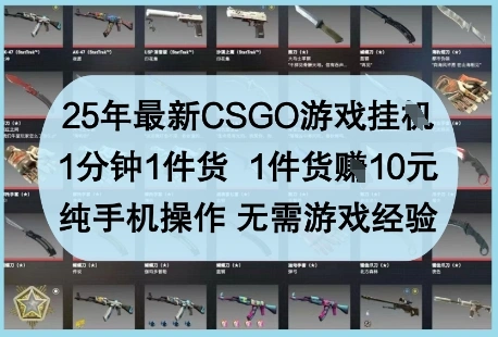 25年最新CSGO游戏挂G，1分钟1件货，1件货挣10元，纯手机操作，无需游戏经验【揭秘】 - 福利组