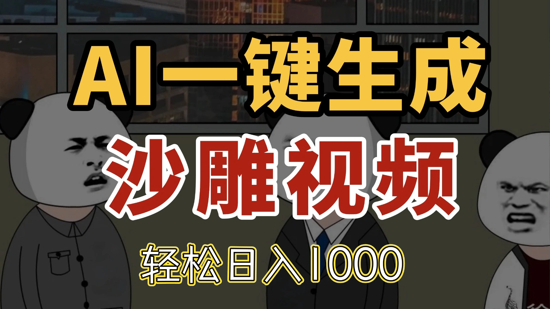 AI一键生成沙雕视频，一条视频千万播放，轻松日入1000 - 福利组