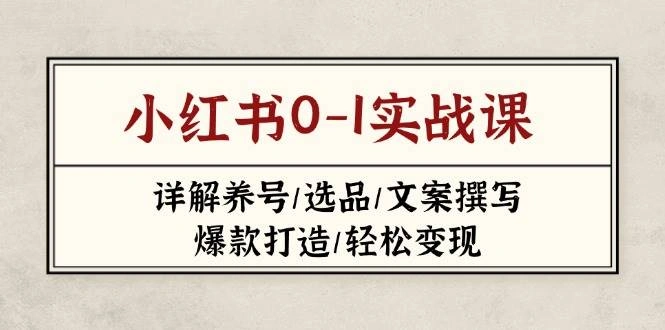 小红书0-1实战课(2023-2025)，详解养号/选品/文案撰写/爆款打造/轻松变现 - 福利组