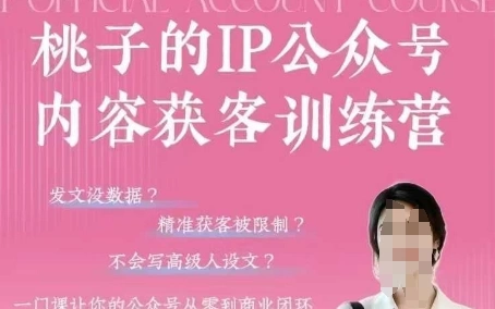 桃子IP公众号内容获客训练营(第3期)，一门让你公众号从0到商业闭环的课程 - 福利组