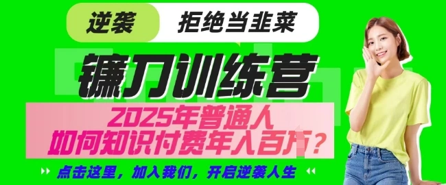 【网创项目终点站-镰刀训练营超级IP合伙人】25年普通人如何通过知识付费实现逆袭【揭秘】 - 福利组