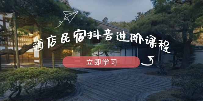 酒店民宿抖音进阶课程，掌握流量渠道与推流逻辑，打造爆款内容 - 福利组