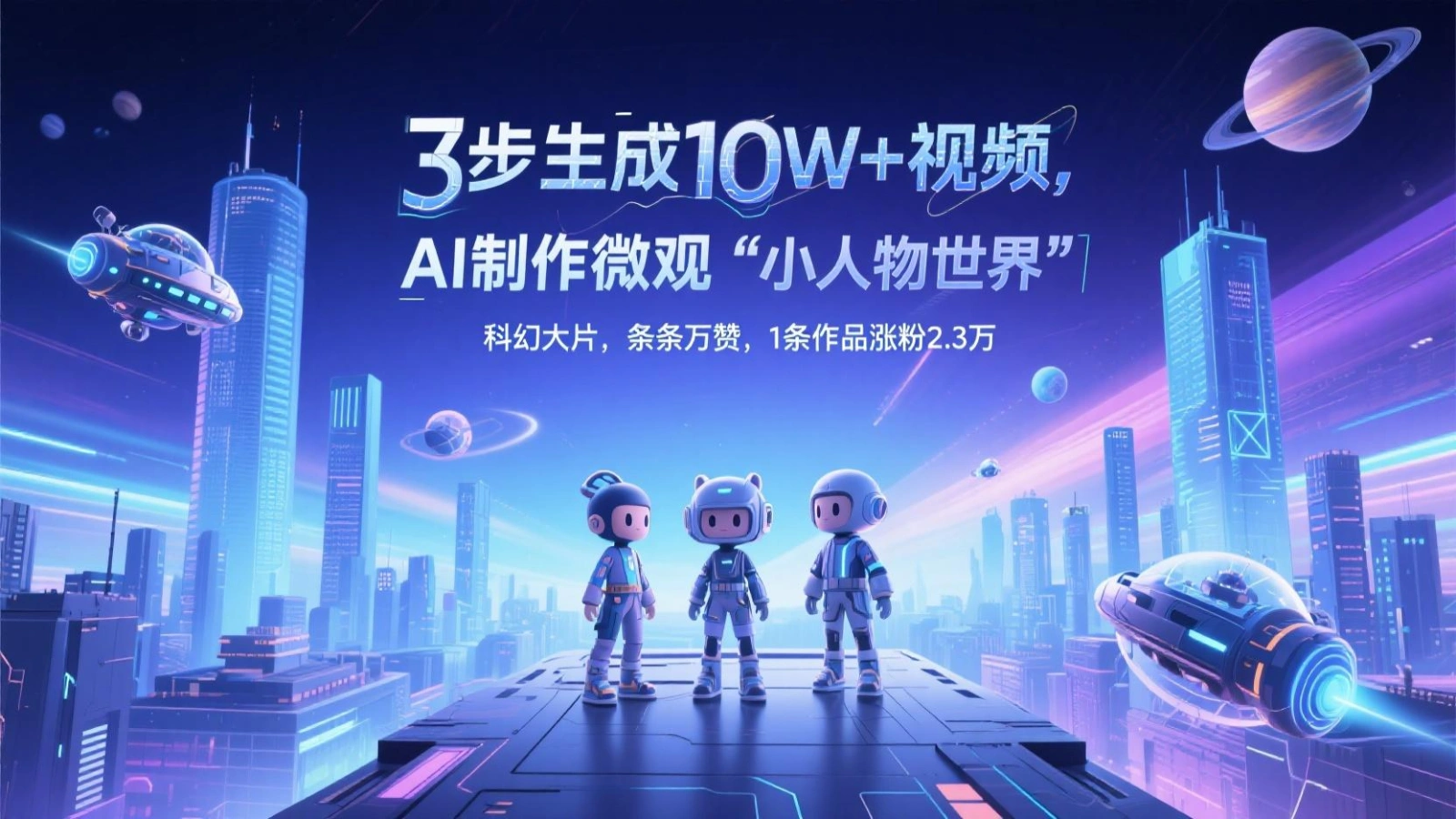 三步生成10W+视频，AI制作微观“小人物世界”科幻大片，条条万赞，1条作品涨粉2.3万- 福利组
