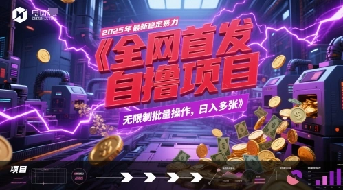 全网首发，2025年最新稳定暴力全自动自撸项目，无限制批量操作，日入多张【揭秘】 - 福利组