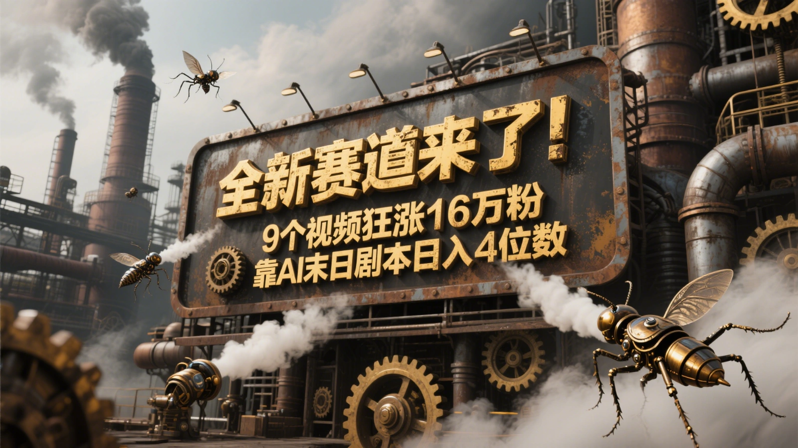 全新赛道来了！9个视频狂涨16万粉，靠AI末日剧本日入4位数，评论区爆肝追更！ - 福利组