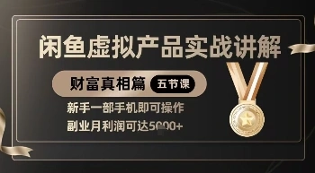 精品！闲鱼虚拟产品实战讲解，新手一部手机即可操作，副业月利润可达5k+ - 福利组