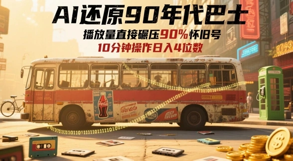 AI还原90年代巴士，一帧就让70后泪崩，播放量直接碾压90%怀旧号，每天操作十分钟，日入四位数 - 福利组