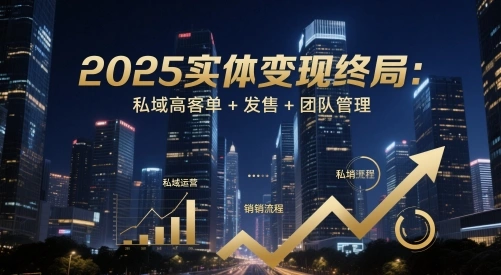 2025实体变现终局：私域高客单+发售+团队管理 - 福利组