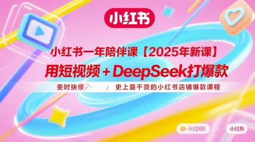 小红书一年陪伴课【2025年新课】，用短视频+deepSeek打爆款，史上最干货的小红书店铺爆款课程 - 福利组