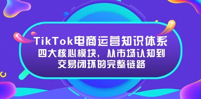 TikTok电商运营知识体系：四大核心模块，从市场认知到交易闭环的完整链路- 福利组