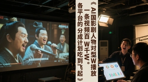 AI三国影视剧人物对口型唱歌玩法，一条视频百W千W播放，各平台的分成计划吃到飞起 - 福利组