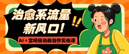治愈系流量新风口，AI+宫崎骏动画创作实战课，从0到1打造爆款视频 - 福利组