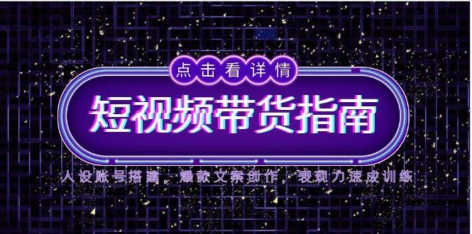 2025短视频带货指南，人设账号搭建，爆款文案创作，表现力速成训练 - 福利组