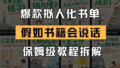 最新爆款拟人化书单玩法，假如书籍会说话，保姆级教程- 福利组