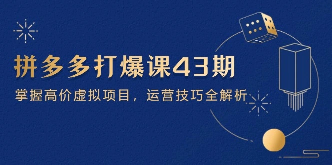 拼多多打爆课第 43 期，掌握高价虚拟项目，运营技巧全解析(15节 - 福利组