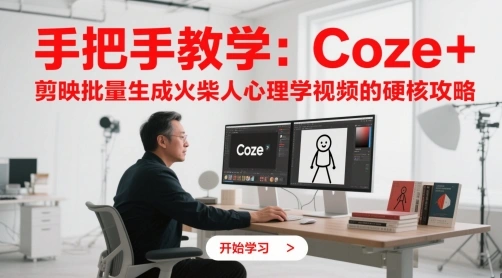 手把手教学：Coze + 剪映批量生成火柴人心理学视频的硬核攻略 - 福利组