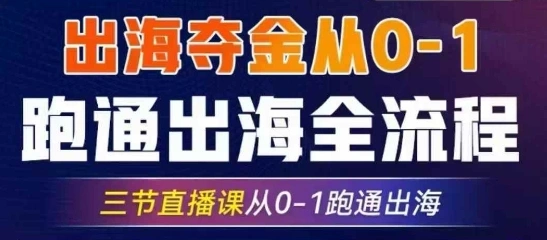 2025出海夺金从0-1跑通出海全流程，三节直播课从0-1跑通出海，教你用AI跑通全流程 - 福利组