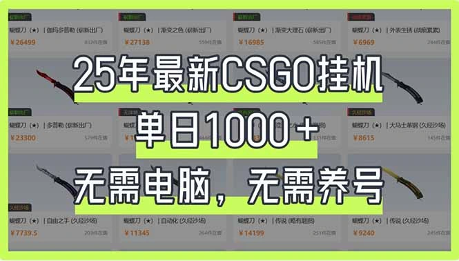 25年最新CSGO挂机系统，单日1000+，无需电脑，无需养号，0基础可上手- 福利组