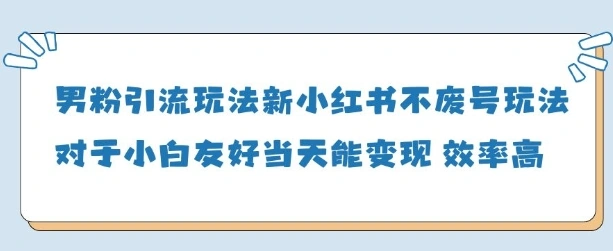 男粉引流玩法(新)，玩法友好做的好当天就能变现 - 福利组