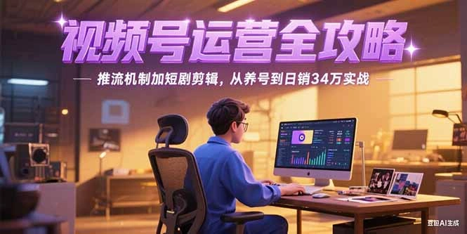 2025视频号运营全攻略，推流机制加短剧剪辑，从养号到日销34万实战 - 福利组
