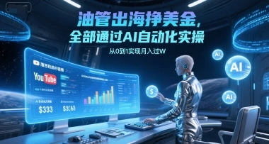 油管出海挣美金，全部通过AI自动化实操，从0到1实现月入过W - 福利组