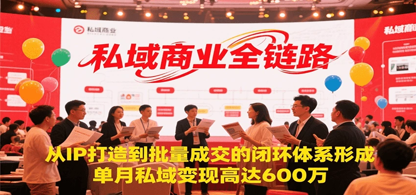 私域商业全链路，从IP打造到批量成交的闭环体系形成，单月私域变现600万- 福利组