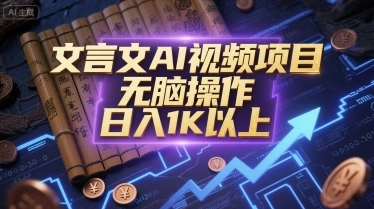 文言文AI视频项目，无脑操作，日入1K以上 - 福利组