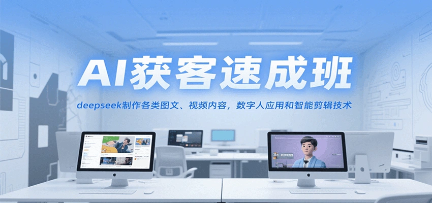 AI获客速成班，deepseek制作各类图文、视频内容，数字人应用和智能剪辑技术- 福利组