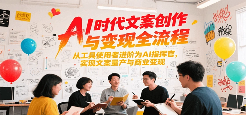 AI时代文案创作与变现全流程，从工具使用者进阶为AI指挥官，实现文案量产与商业变现- 福利组