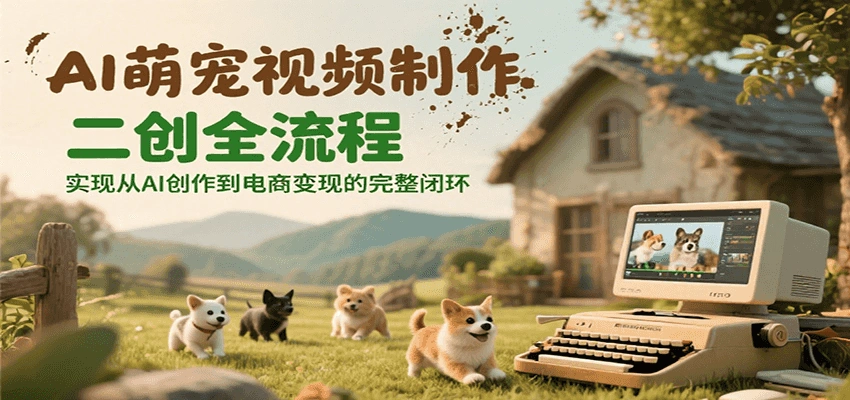 AI萌宠视频制作二创全流程，实现从AI创作到电商变现的完整闭环- 福利组