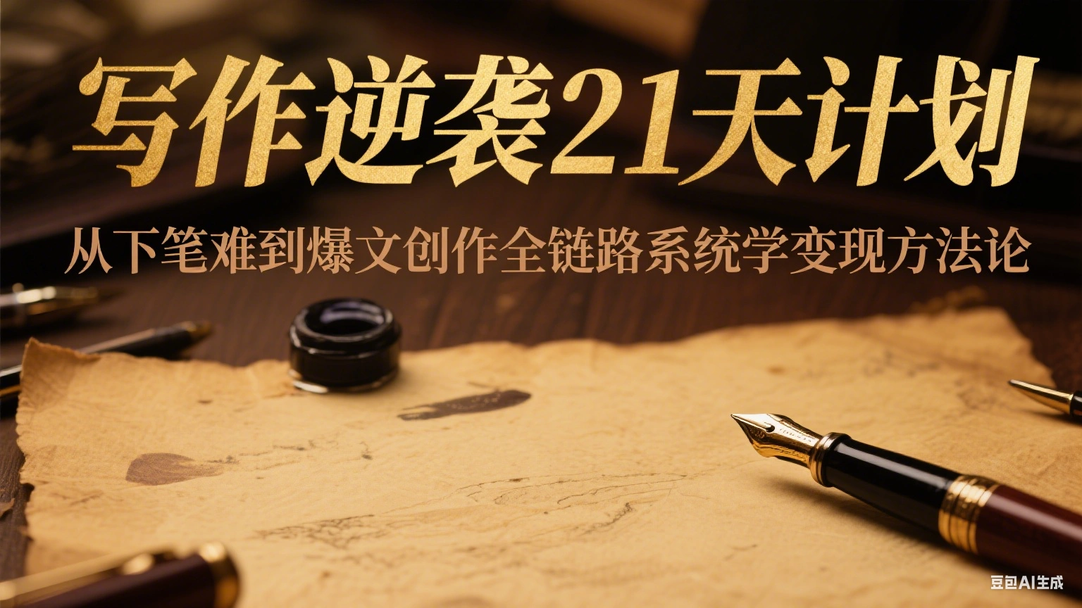 写作逆袭21天计划：从下笔难到爆文创作全链路系统学变现方法论 - 福利组