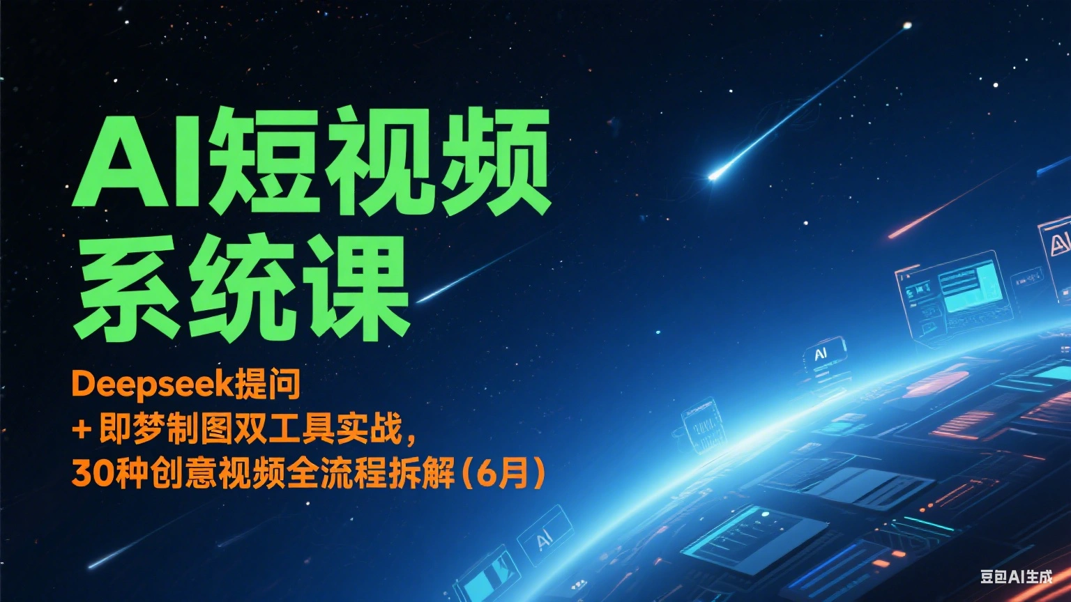 AI短视频系统课：Deepseek提问 + 即梦制图双工具实战，30种创意视频全流程拆解(6月) - 福利组