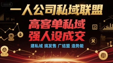 一人公司私域联盟，高客单私域，强人设成交，建私域 搞发售 广结盟 造势能- 福利组