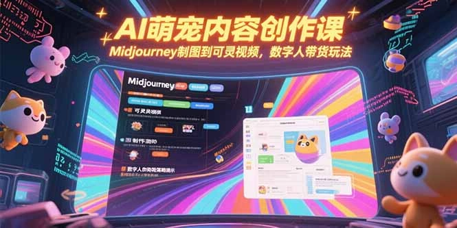 AI萌宠内容创作课，Midjourney制图到可灵视频，数字人带货玩法- 福利组