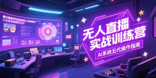 无人直播实操训练营，从设备搭建到话术，AI系统五代操作指南(7月更新- 福利组