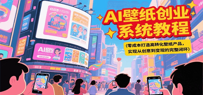 AI壁纸创业系统教程，零成本打造高转化壁纸产品，实现从创意到变现的完整闭环- 福利组