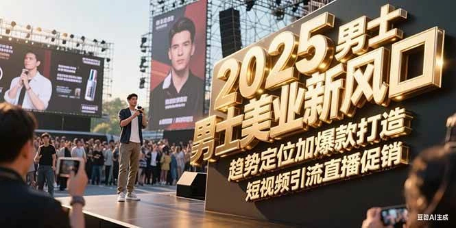2025男士美业新风口，趋势定位加爆款打造，短视频引流直播促销 - 福利组