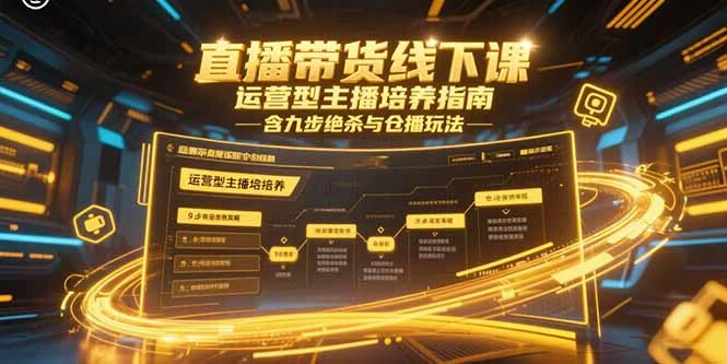 直播带货线下课，运营型主播培养指南，含九步绝杀与仓播玩法 - 福利组