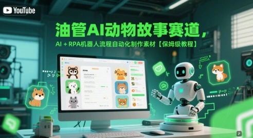 油管AI动物故事赛道，AI+RPA机器人流程自动化制作素材【保姆级教程】 - 福利组