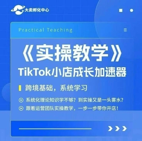 大卖家孵化中心TikTok实操课，TikTok小店成长加速器，跨境基础系统学习，一步一步带你开店 - 福利组