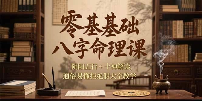 零基础八字命理课，阴阳五行+十神解读，通俗易懂拒绝假大空教学 - 福利组